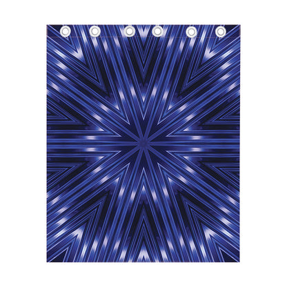 Blue Kaleidoscope Print Curtain