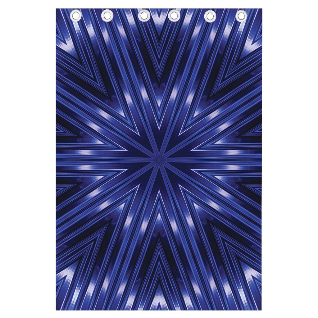 Blue Kaleidoscope Print Curtain