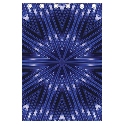 Blue Kaleidoscope Print Curtain