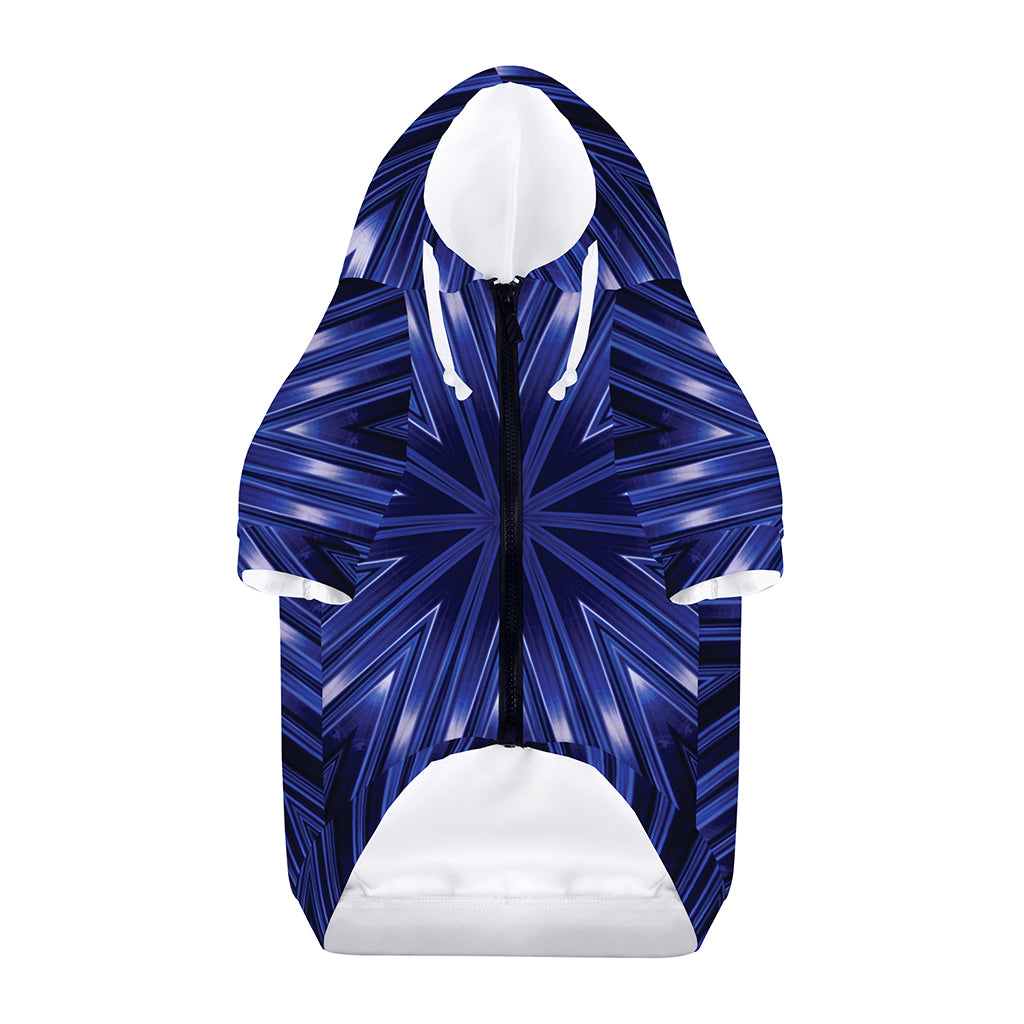 Blue Kaleidoscope Print Dog Zip Up Hoodie