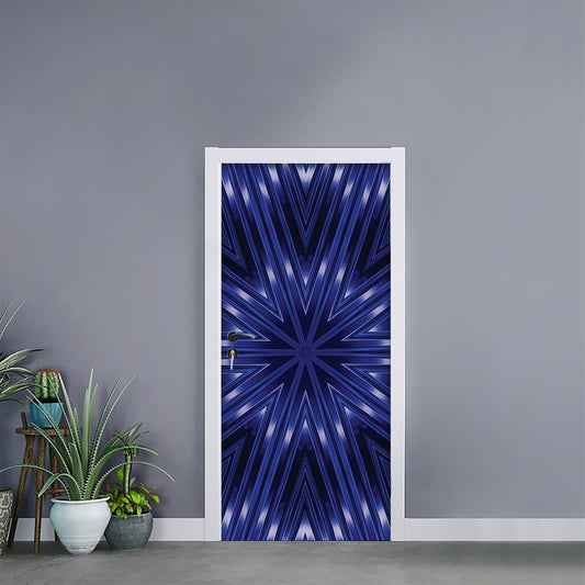 Blue Kaleidoscope Print Door Sticker