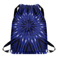 Blue Kaleidoscope Print Drawstring Backpack