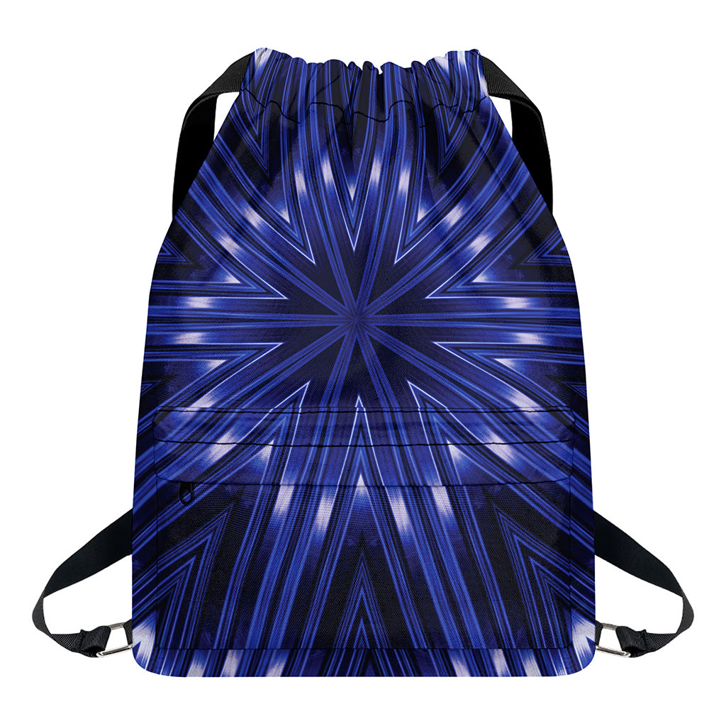 Blue Kaleidoscope Print Drawstring Backpack