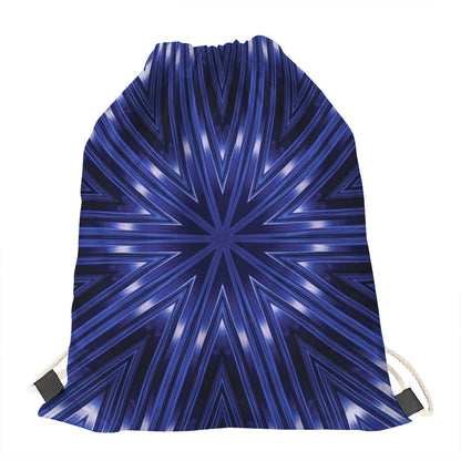Blue Kaleidoscope Print Drawstring Bag