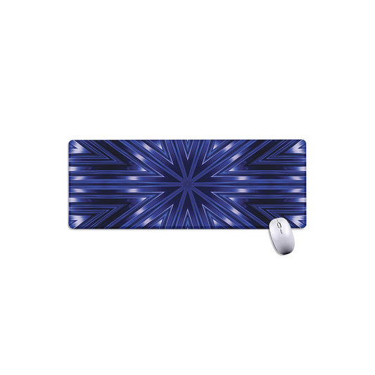 Blue Kaleidoscope Print Extended Mouse Pad