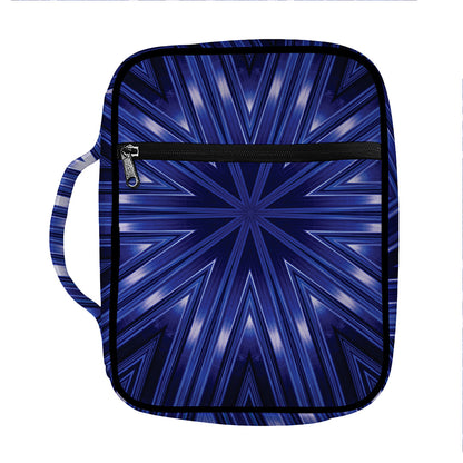 Blue Kaleidoscope Print Front Pocket Bible Bag