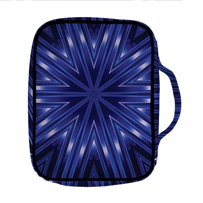 Blue Kaleidoscope Print Front Pocket Bible Bag