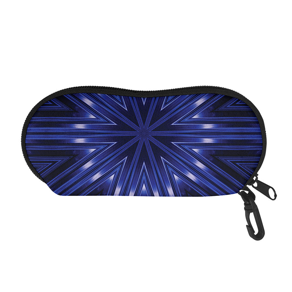 Blue Kaleidoscope Print Glasses Case