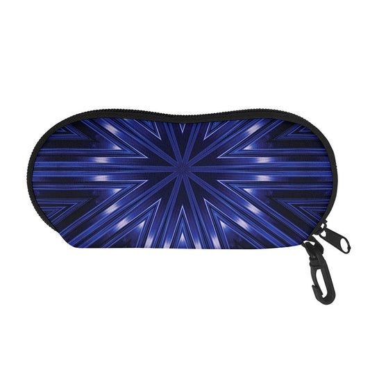 Blue Kaleidoscope Print Glasses Case