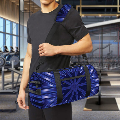 Blue Kaleidoscope Print Gym Bag