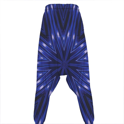Blue Kaleidoscope Print Hammer Pants