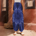 Blue Kaleidoscope Print Harem Pants