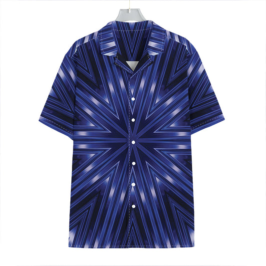 Blue Kaleidoscope Print Hawaiian Shirt
