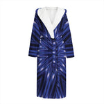 Blue Kaleidoscope Print Hooded Bathrobe