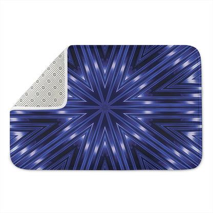 Blue Kaleidoscope Print Indoor Door Mat