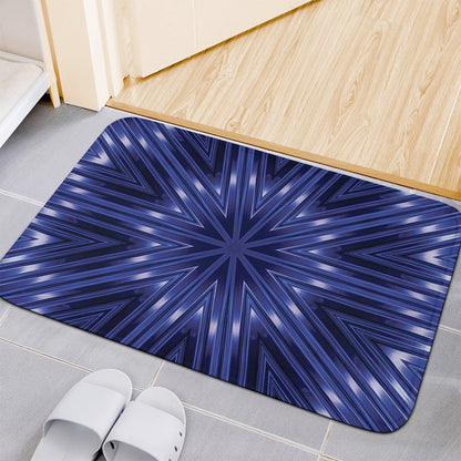 Blue Kaleidoscope Print Indoor Door Mat