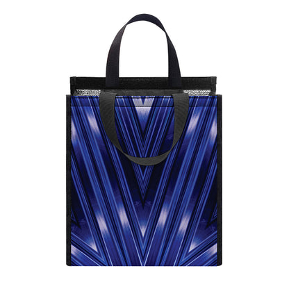 Blue Kaleidoscope Print Insulated Lunch Tote