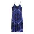 Blue Kaleidoscope Print Jersey Midi Cami Dress