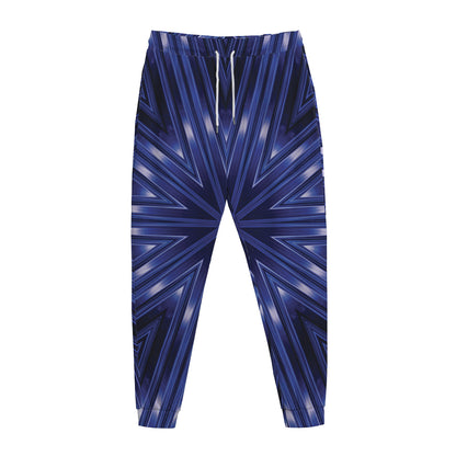 Blue Kaleidoscope Print Jogger Pants