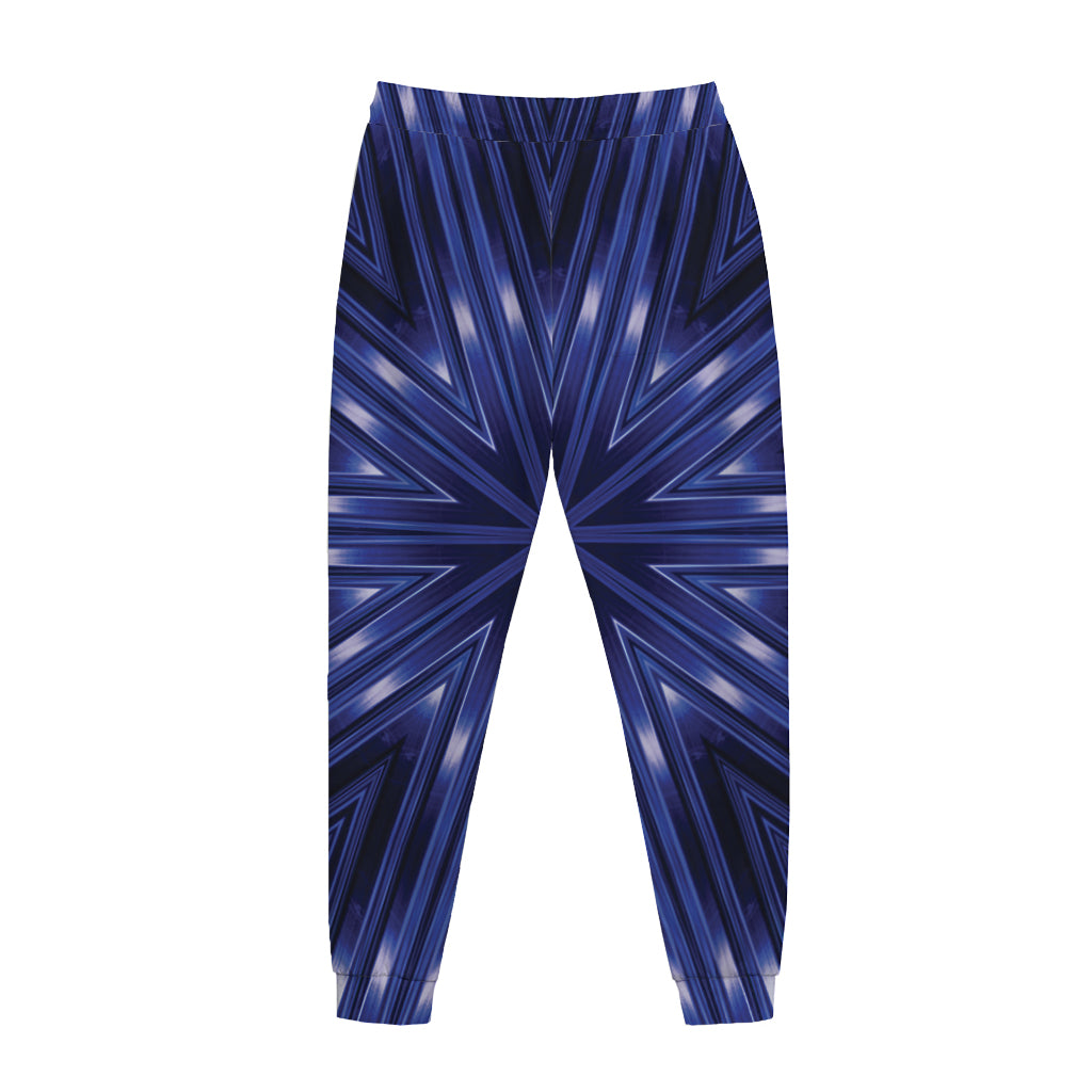 Blue Kaleidoscope Print Jogger Pants
