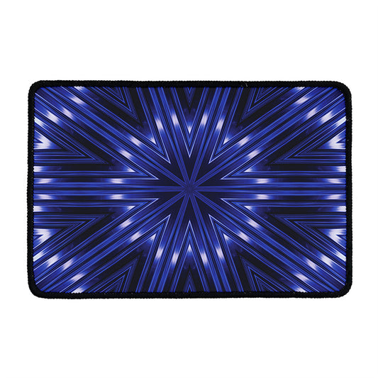 Blue Kaleidoscope Print Kitchen Mat