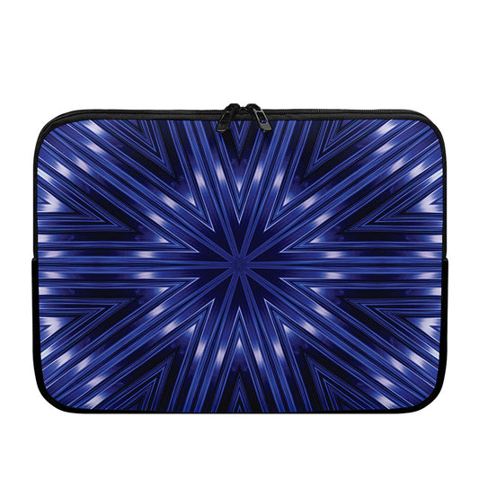 Blue Kaleidoscope Print Laptop Sleeve