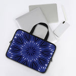 Blue Kaleidoscope Print Laptop Sleeve With Handle