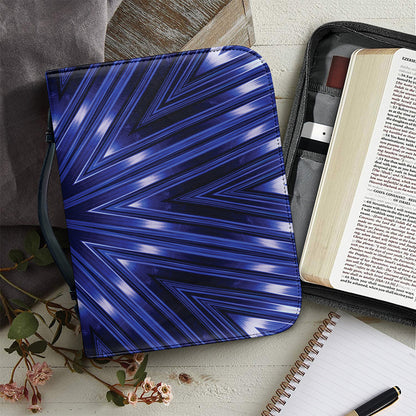 Blue Kaleidoscope Print Leather Bible Cover