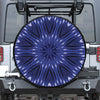 Blue Kaleidoscope Print Leather Spare Tire Cover