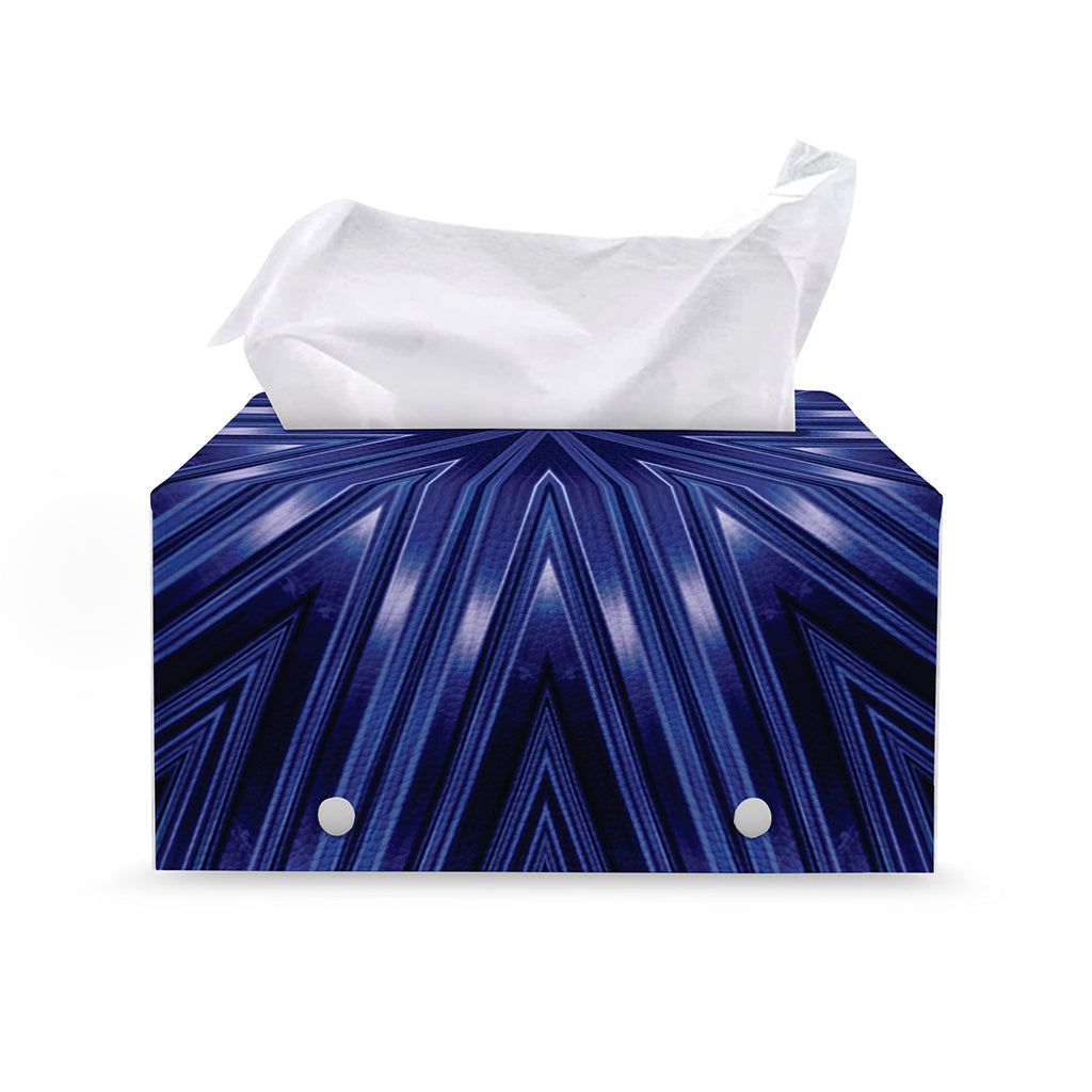 Blue Kaleidoscope Print Leather Tissue Box Cover