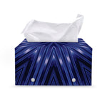 Blue Kaleidoscope Print Leather Tissue Box Cover