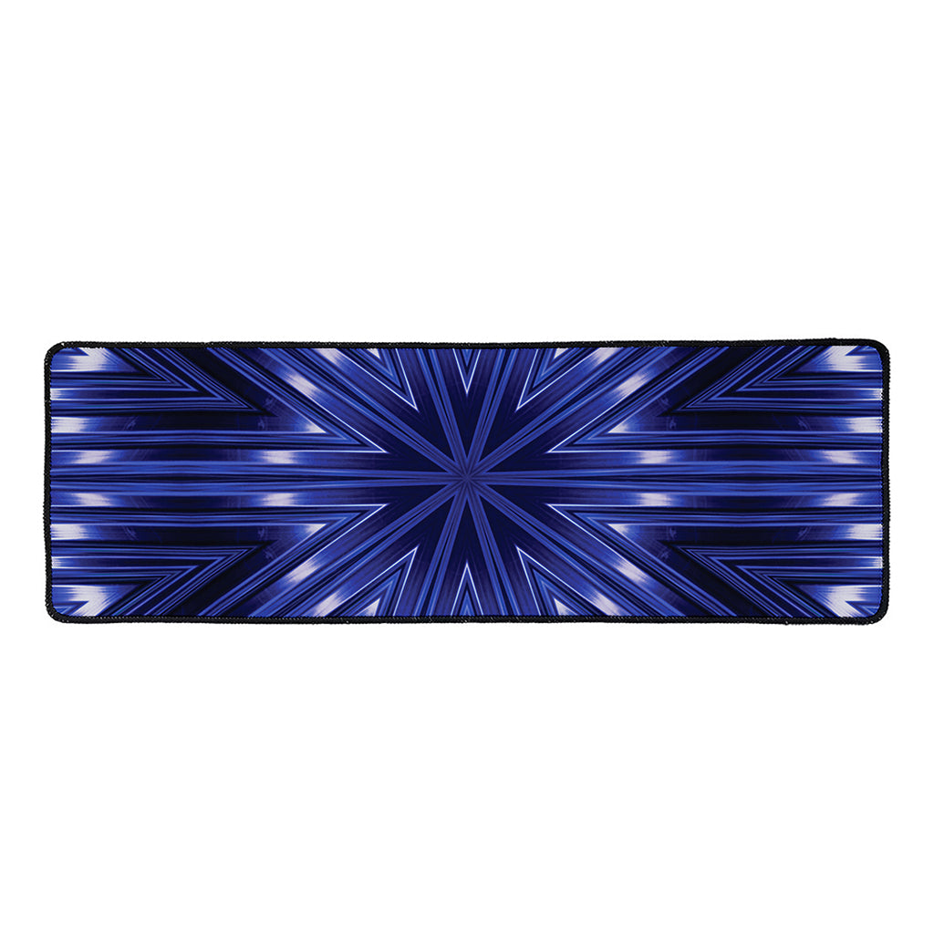Blue Kaleidoscope Print Long Kitchen Mat