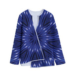 Blue Kaleidoscope Print Long Sleeve Short Coat