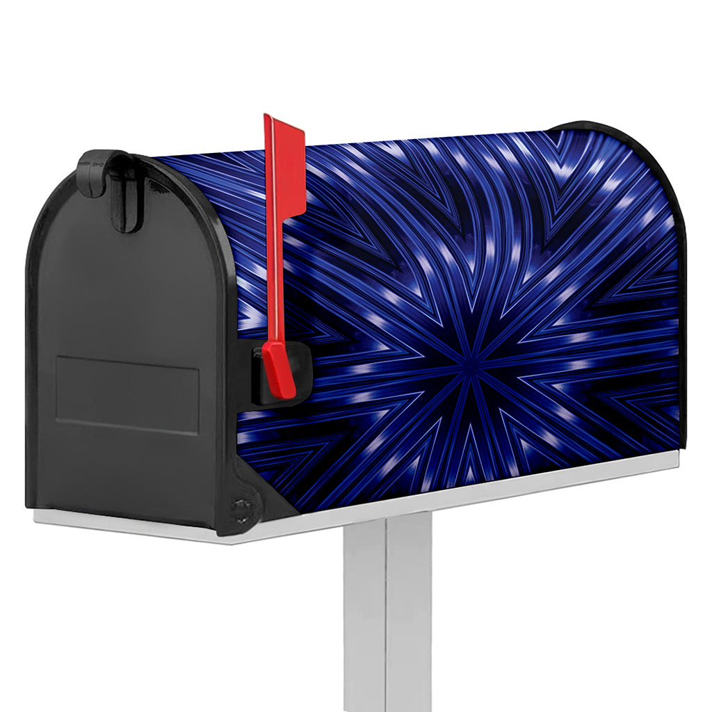 Blue Kaleidoscope Print Mailbox Cover