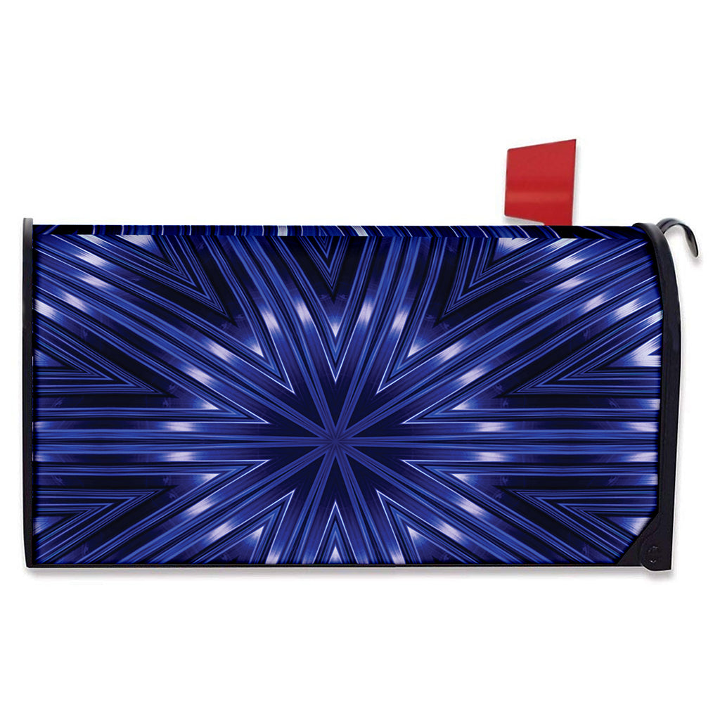 Blue Kaleidoscope Print Mailbox Cover
