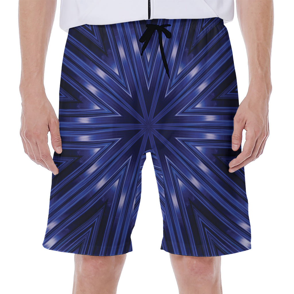 Blue Kaleidoscope Print Men's Beach Shorts