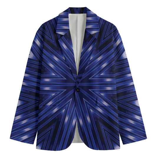 Blue Kaleidoscope Print Men's Blazer