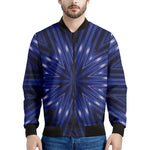 Blue Kaleidoscope Print Men's Bomber Jacket