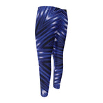 Blue Kaleidoscope Print Men's Compression Pants