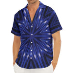 Blue Kaleidoscope Print Men's Deep V-Neck Shirt