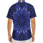 Blue Kaleidoscope Print Men's Deep V-Neck Shirt