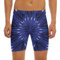 Blue Kaleidoscope Print Men's Long Boxer Briefs