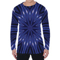 Blue Kaleidoscope Print Men's Long Sleeve T-Shirt