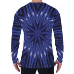 Blue Kaleidoscope Print Men's Long Sleeve T-Shirt