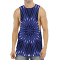 Blue Kaleidoscope Print Men's Muscle Tank Top