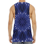 Blue Kaleidoscope Print Men's Muscle Tank Top
