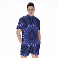 Blue Kaleidoscope Print Men's Romper