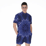 Blue Kaleidoscope Print Men's Rompers