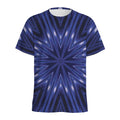 Blue Kaleidoscope Print Men's Athletic T-Shirt
