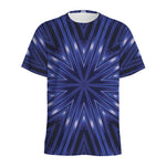 Blue Kaleidoscope Print Men's Sports T-Shirt